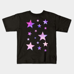 Pink Purple Ombre Galaxy Stars Kids T-Shirt